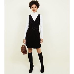 NEW LOOK Navy Belted Corduroy Pinafore